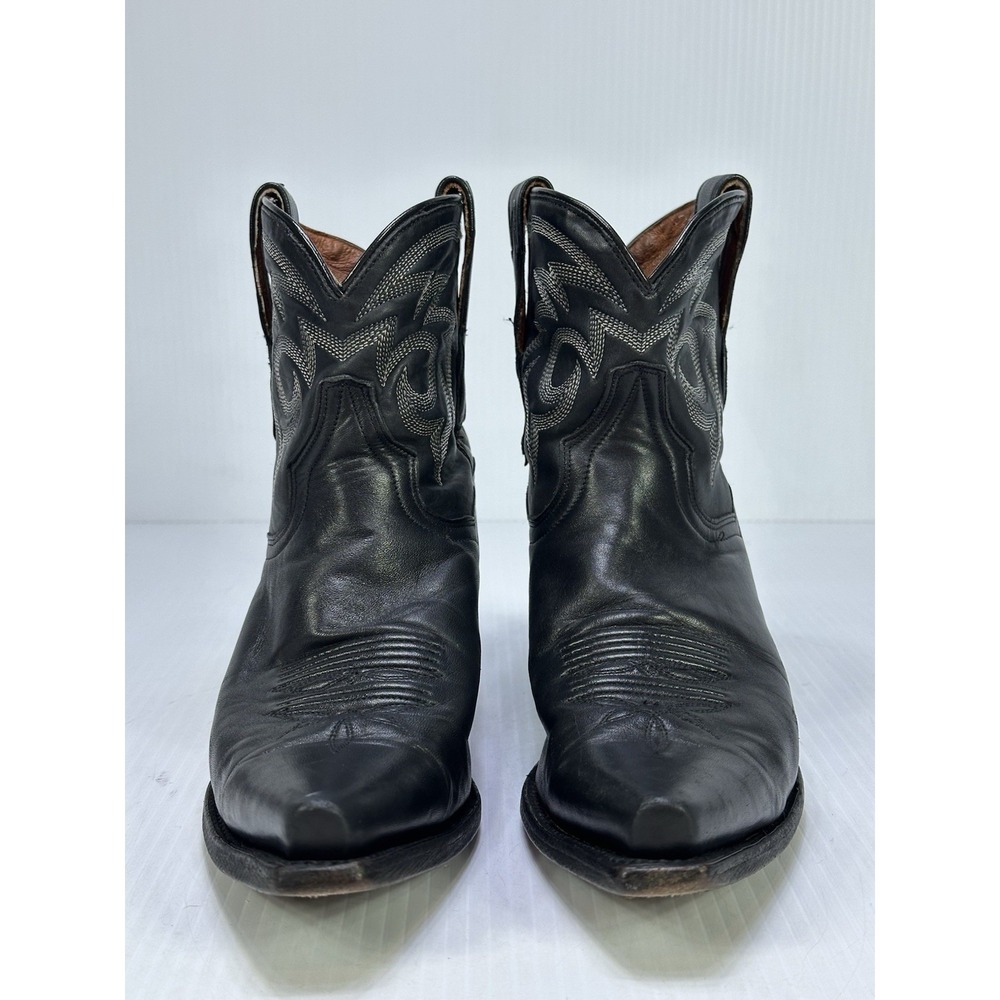 Dan Post Western Ankle Boots Embroidered Black Leather Womens 7.5 M